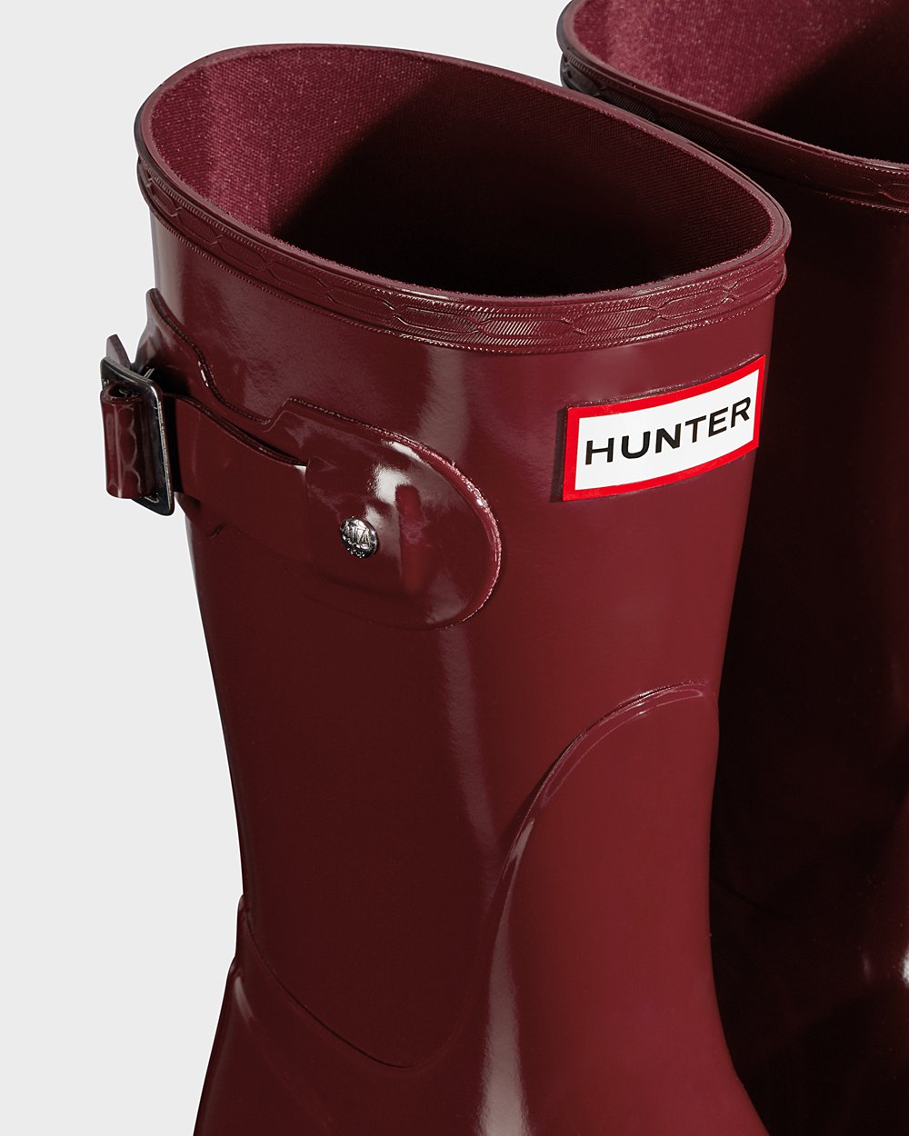 Korte Regenlaarzen Dames - Hunter Original Gloss - Grijs Rood - 38JOQMVHL